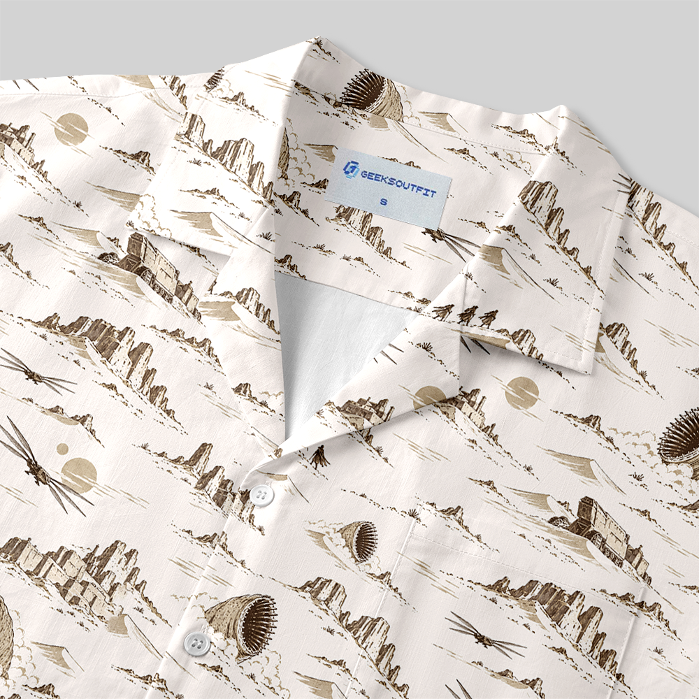 Old World Sky Voyage Toile Button Up Pocket Shirt