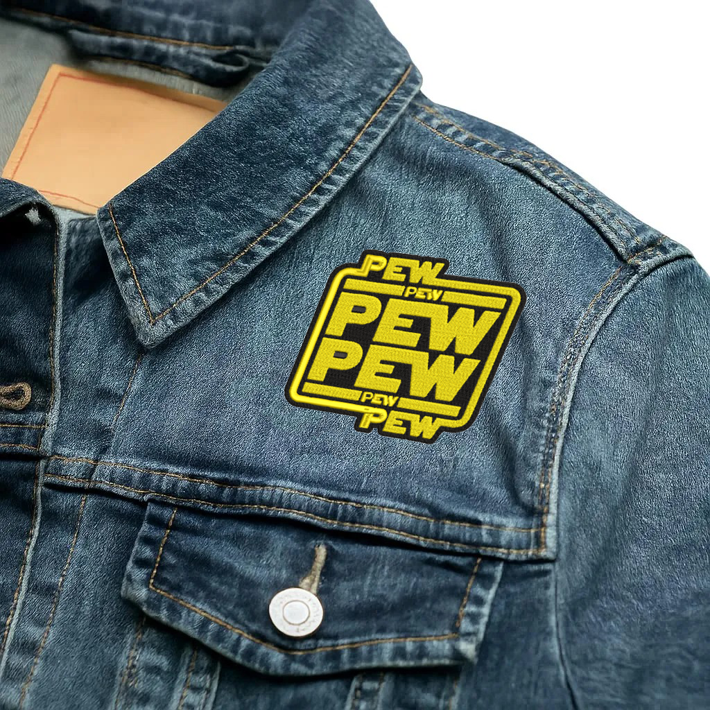 PEW PEW PEW Funny Geek Embroidered Patch