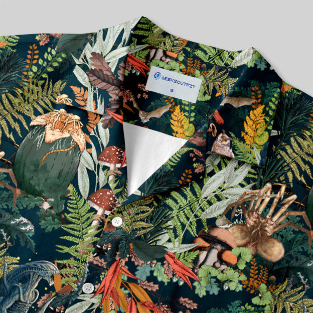 Jungle Alien Button Up Pocket Shirt