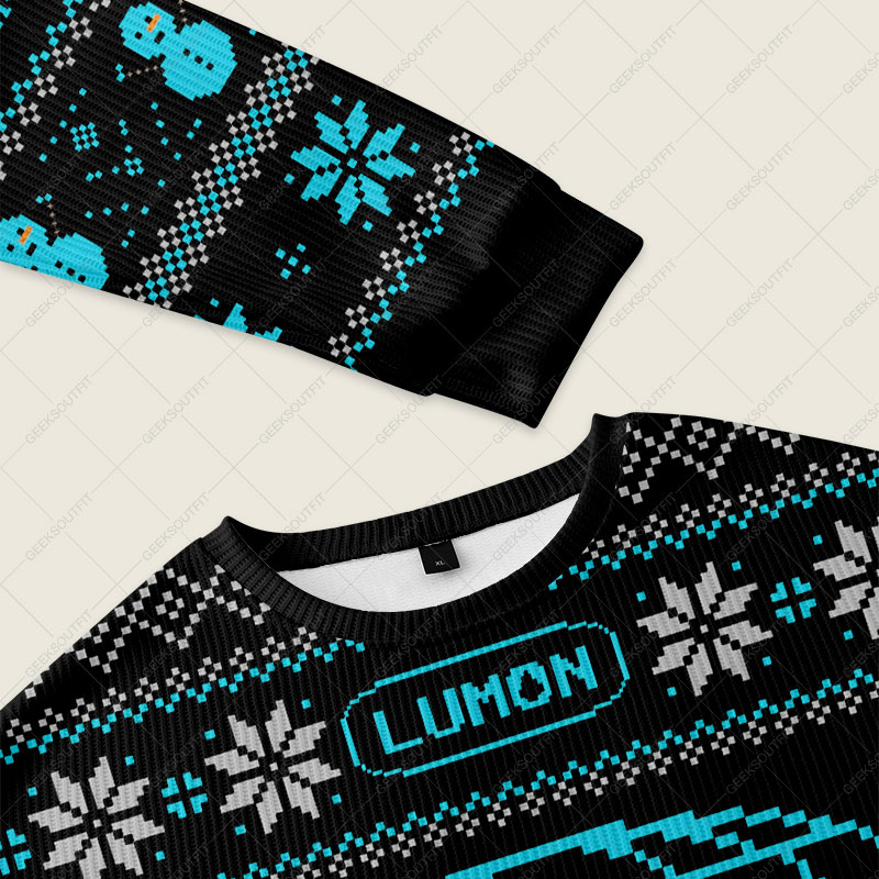 Lumon Ugly Christmas Fuzzy Fleece Sweatshirt