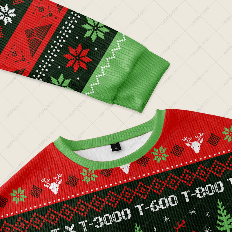 Skynet Ugly Christmas Fuzzy Fleece Sweatshirt