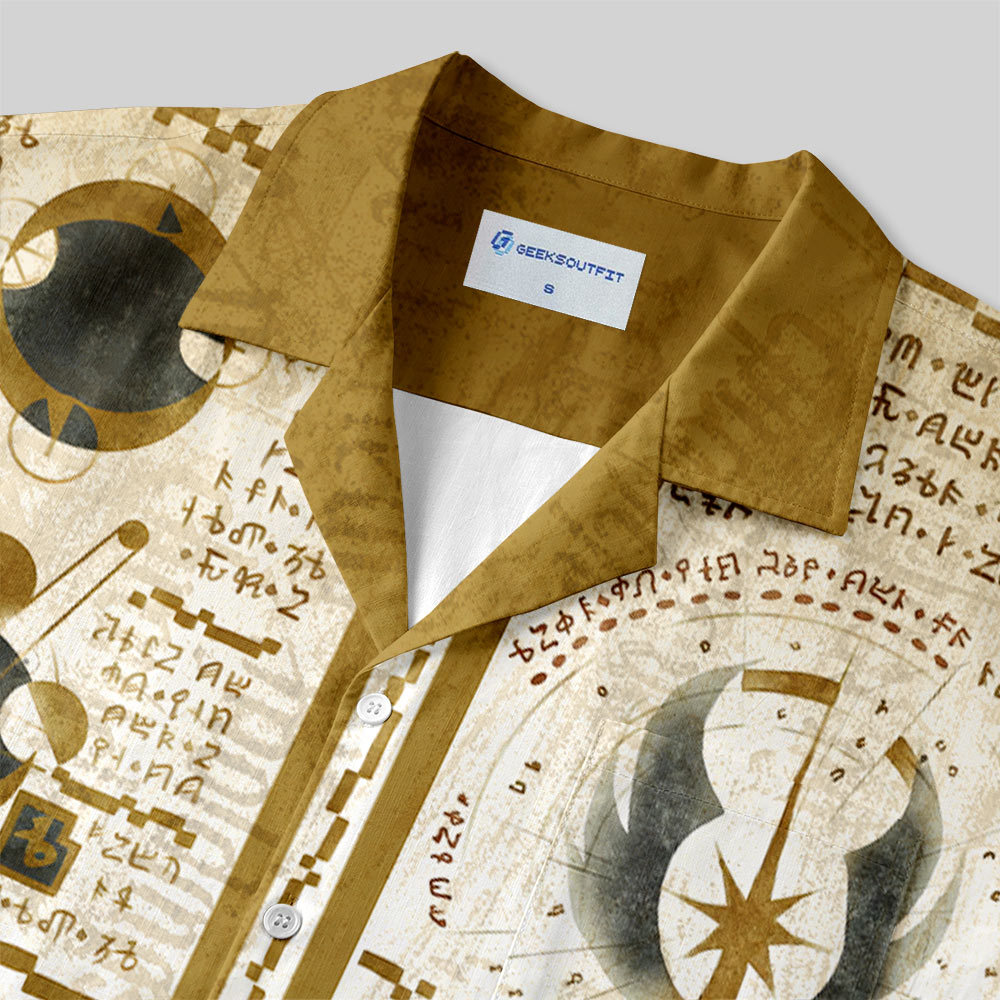 Sacred Jedi Text Button Up Pocket Shirt