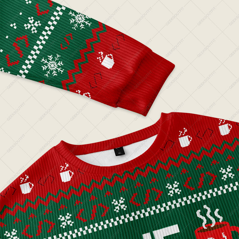 IF Code Ugly Christmas Fuzzy Fleece Sweatshirt