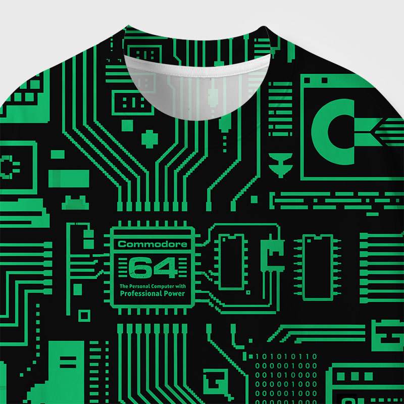 C64 Green Geek All-Over Print T-Shirt