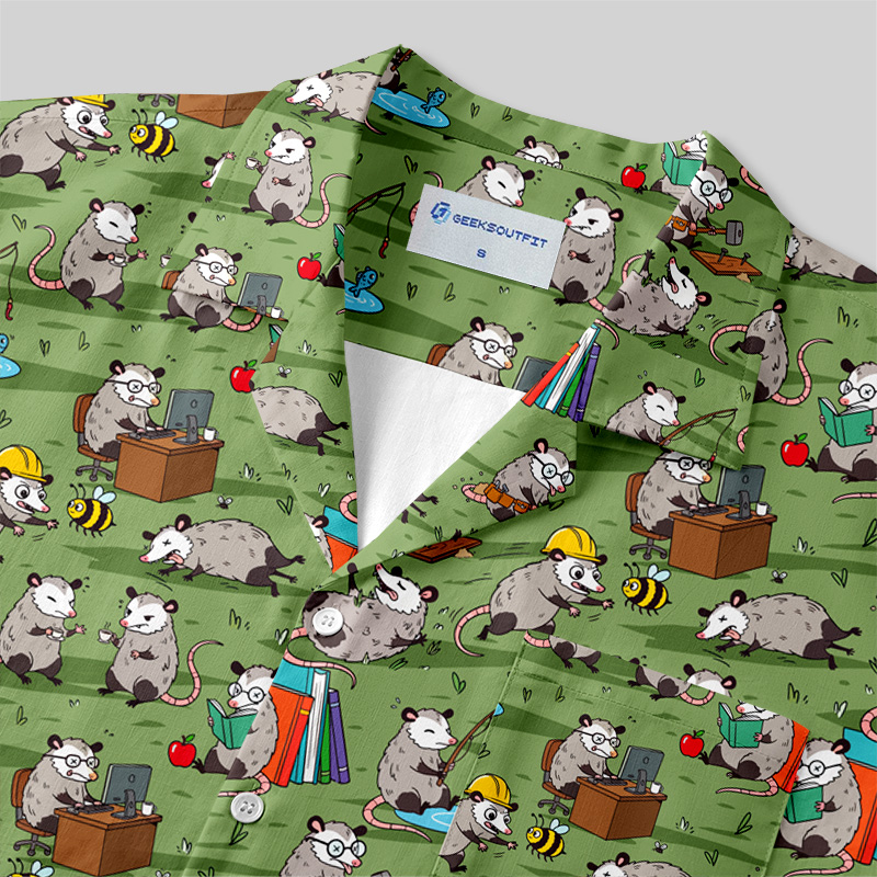 Busy Possums Button Up Pocket Shirt