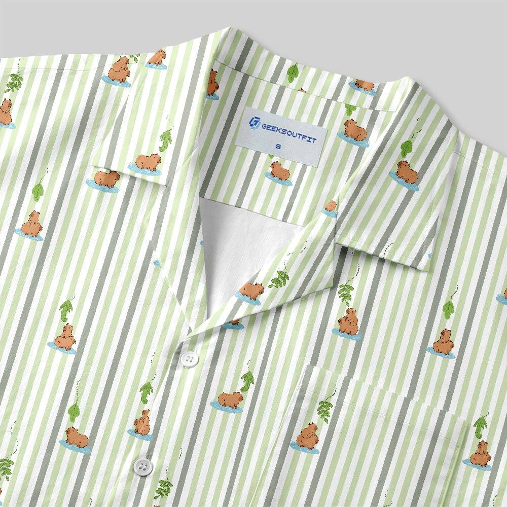 Capybara Snack Lure Button Up Pocket Shirt