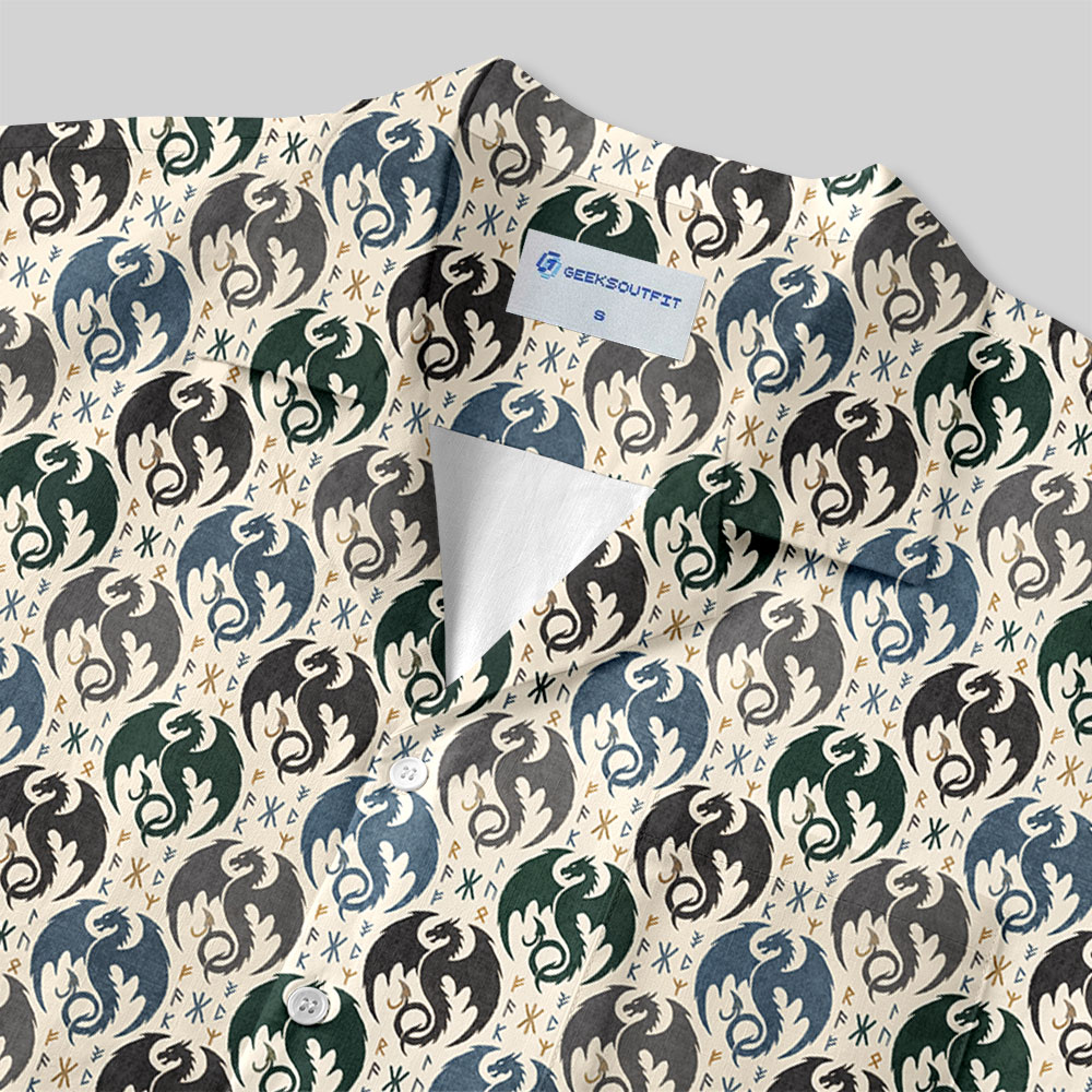 Draconic Elegance Button Up Pocket Shirt