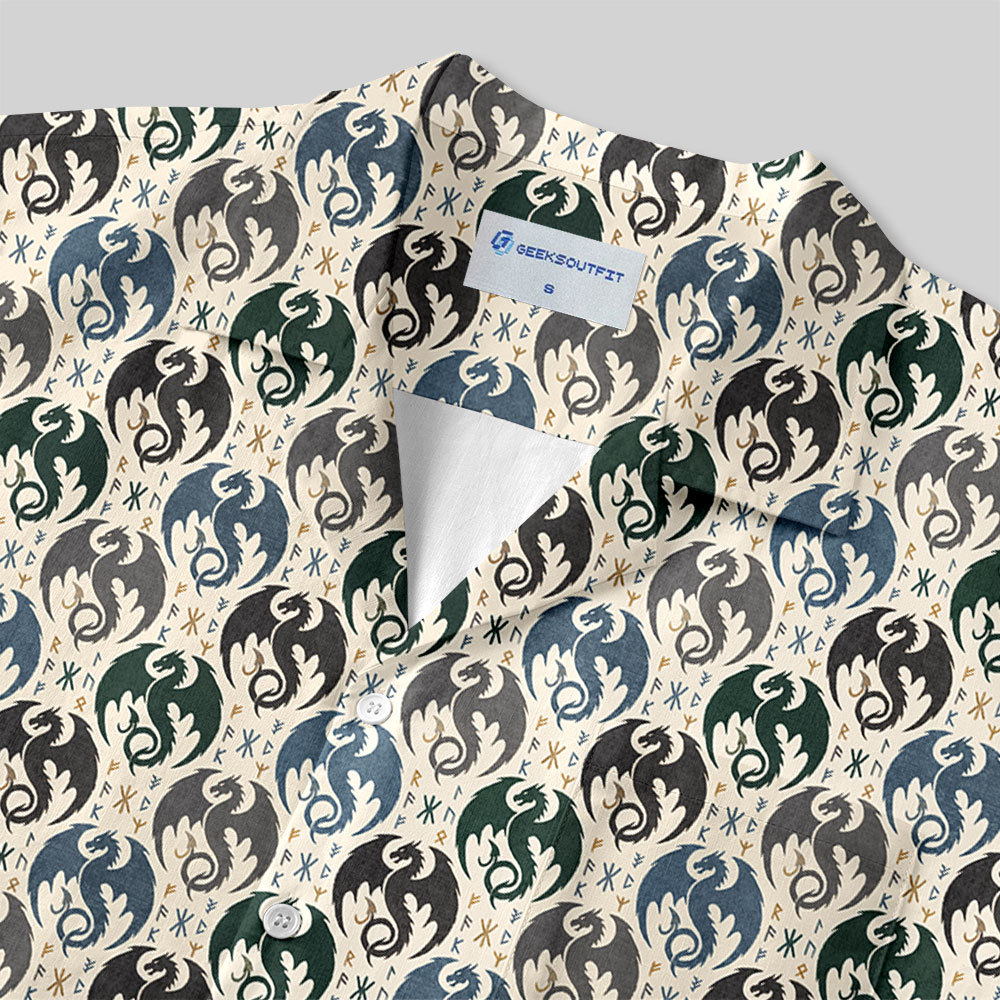 Draconic Elegance Button Up Pocket Shirt