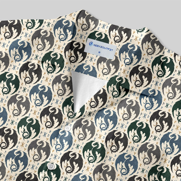 Draconic Elegance Button Up Pocket Shirt