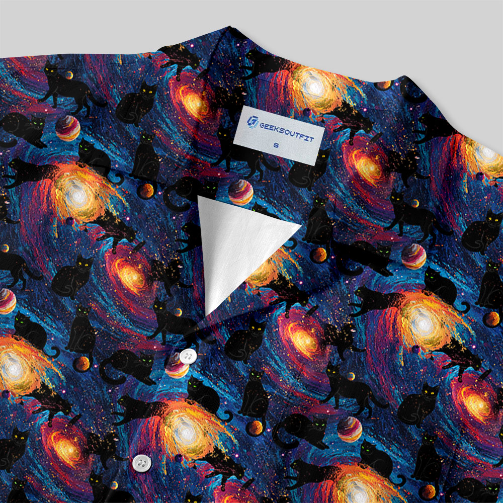 Galactic Cats Button Up Pocket Shirt