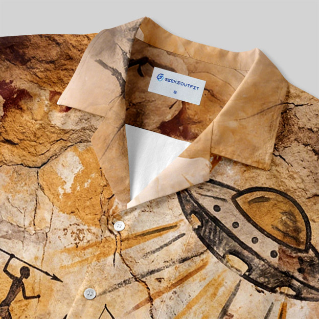 Full-Wall UFO Mural Button Up Pocket Shirt