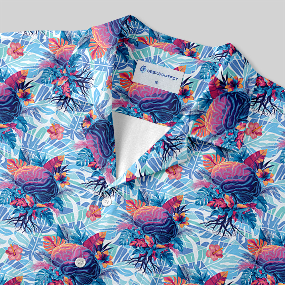 Cyber Tropic Blossom Button Up Pocket Shirt