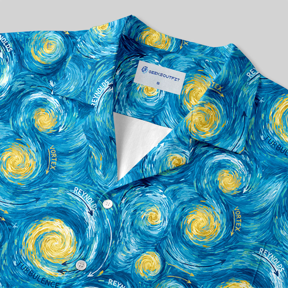 Starry Night Vortex Button Up Pocket Shirt