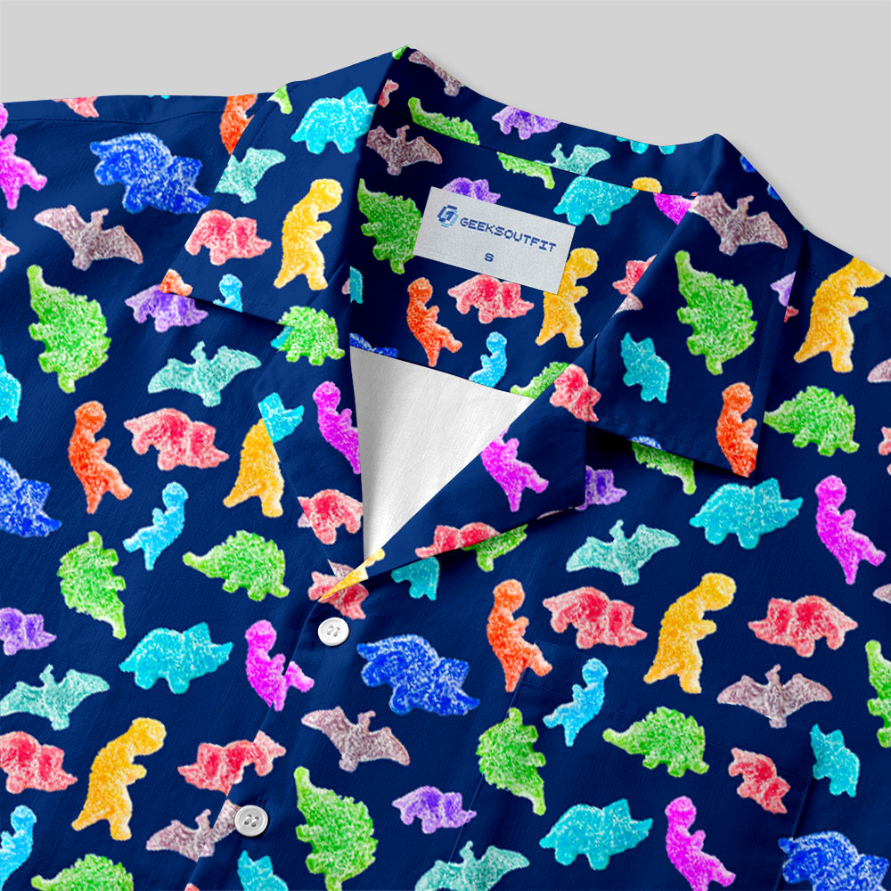 Sour Gummy Dinosaurs Button Up Pocket Shirt