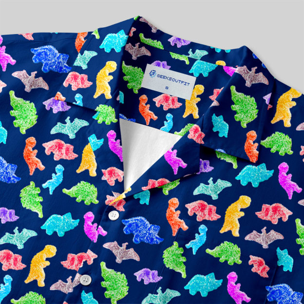 Sour Gummy Dinosaurs Button Up Pocket Shirt