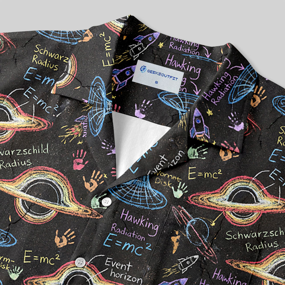 Chalkboard Universe Button Up Pocket Shirt