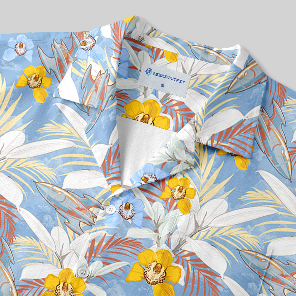 Retro Rocket Button Up Pocket Shirt