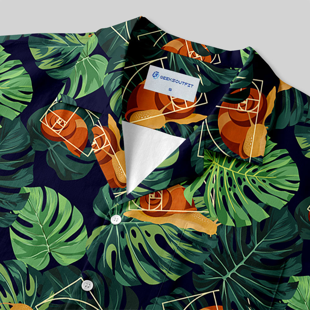 Fibonacci Snail Button Up Pocket Shirt