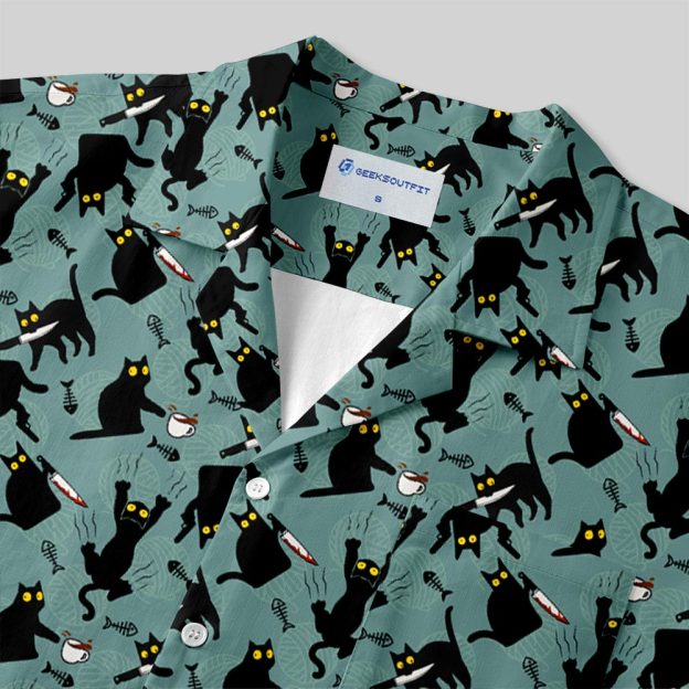 Naughty Kitten Button Up Pocket Shirt