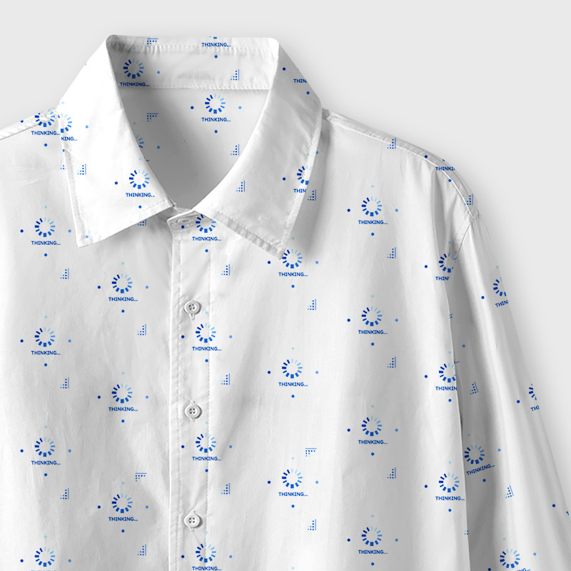 I‘m Thinking White Geek Long-Sleeved Shirt