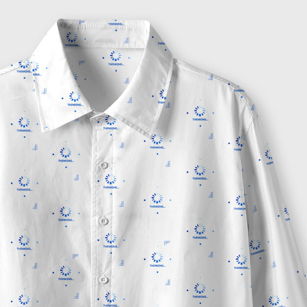 I‘m Thinking White Geek Long-Sleeved Shirt