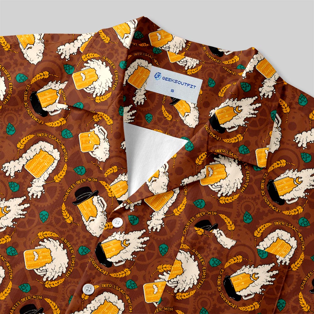 World Celebrities Beer Funny Button Up Pocket Shirt