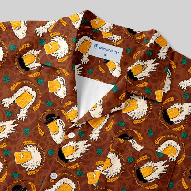 World Celebrities Beer Funny Button Up Pocket Shirt