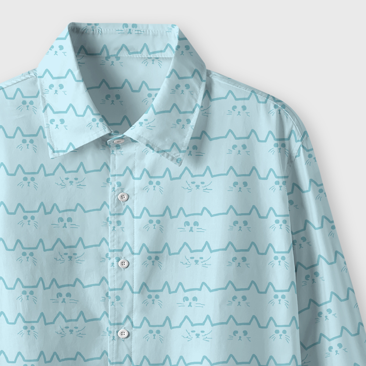 Cat Face Melody Geek Long-Sleeved Shirt