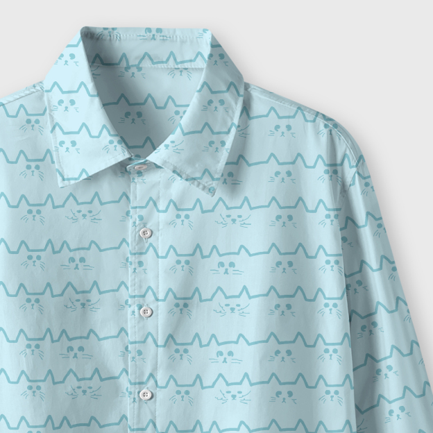 Cat Face Melody Geek Long-Sleeved Shirt