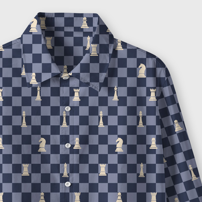 Chessboard Strategy Geek Long-Sleeved Shirt