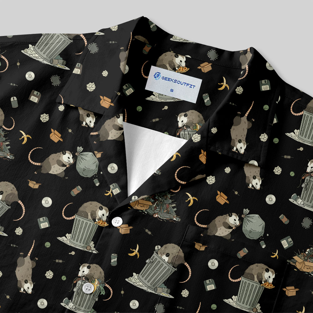 Cyber Scavenger Black Button Up Pocket Shirt