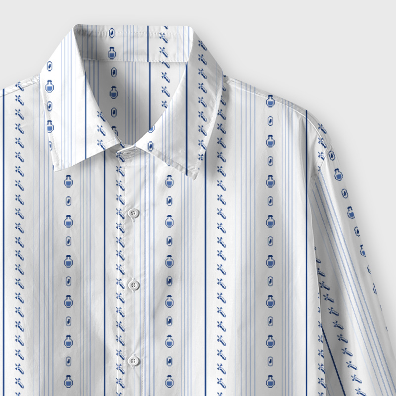 Pixel Game Icon Geek Long-Sleeved Shirt