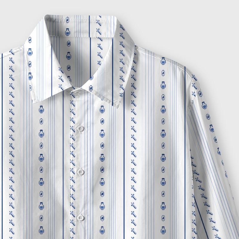 Pixel Game Icon Geek Long-Sleeved Shirt