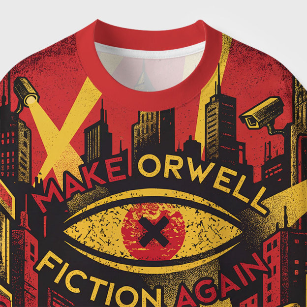 Make Orwell Fiction Again Geek All-Over Print T-Shirt