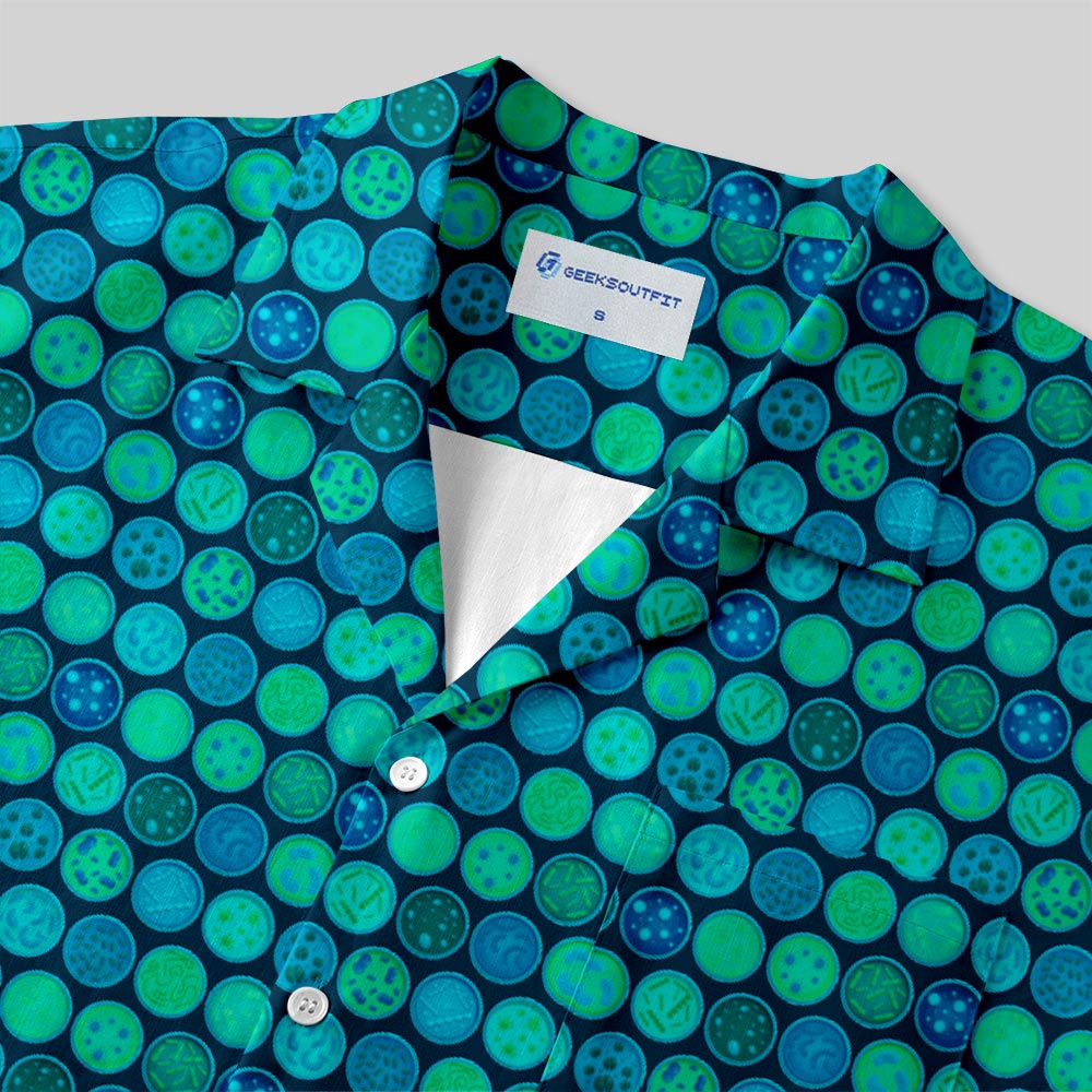 Bacterial Petri Dish Biology Button Up Pocket Shirt