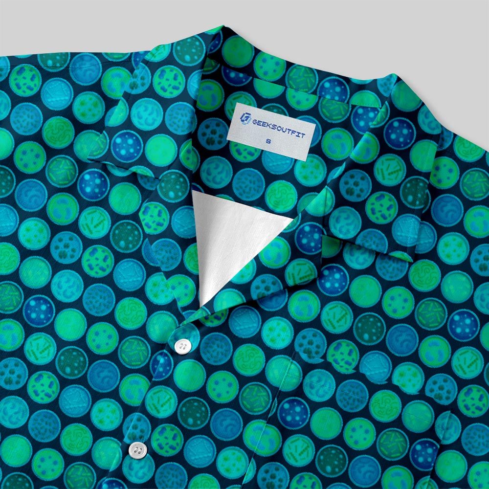 Bacterial Petri Dish Biology Button Up Pocket Shirt