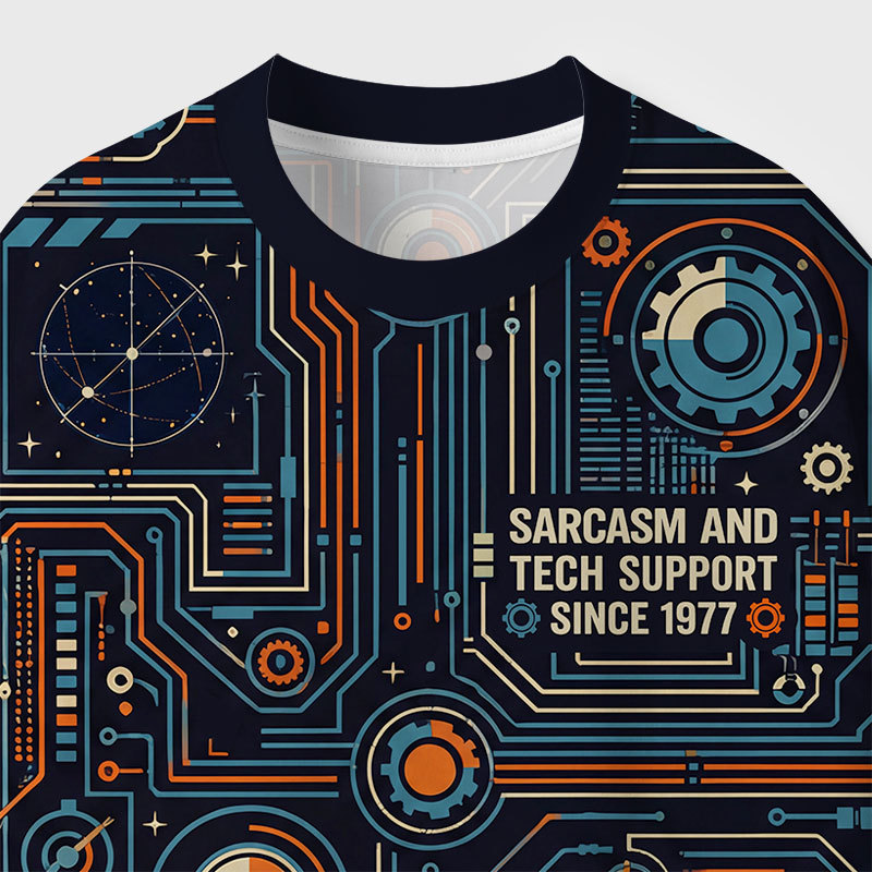 Providing Sarcasm and Tech Support Geek All-Over Print T-Shirt