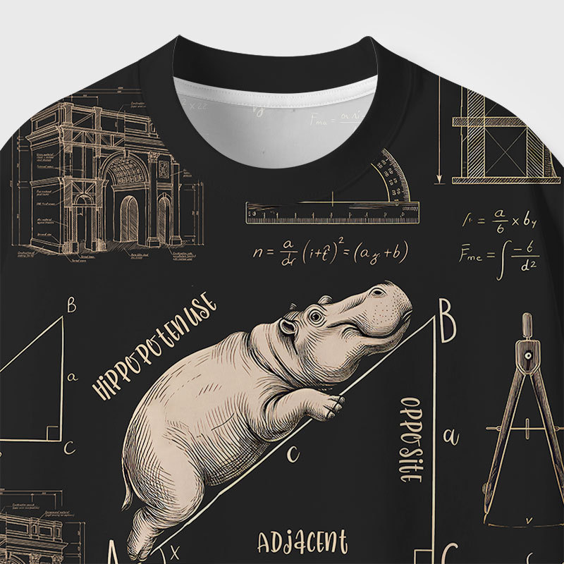 Hippo Geek All-Over Print T-Shirt