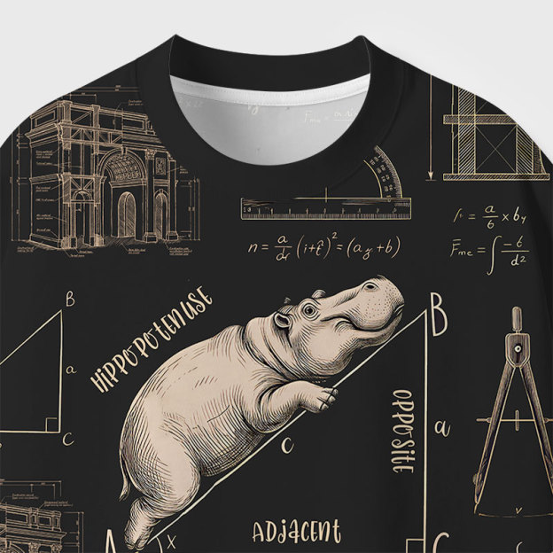 Hippo Geek All-Over Print T-Shirt