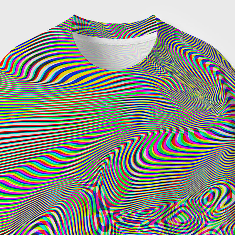 Glitch Wave Geek Eco Oversized Graphic Tees