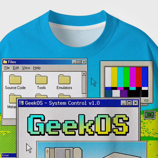 GeekOS v1.0 Geek Eco Oversized Graphic Tees