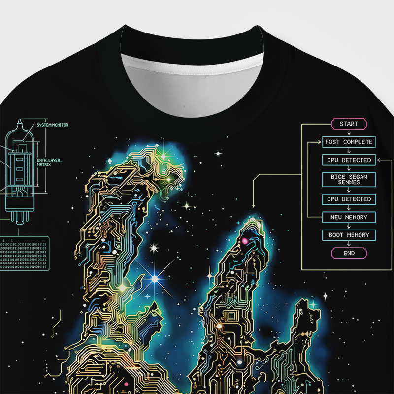 Digital Pillars Of Creation Geek Eco Oversized Graphic Tees