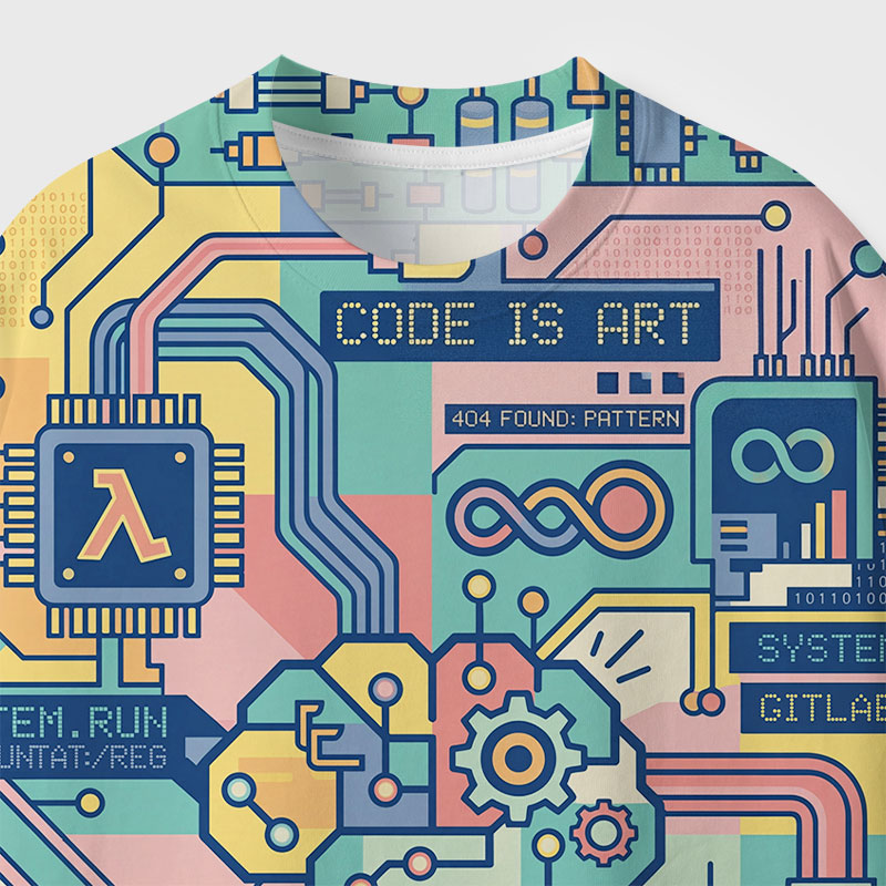 Code Is Art Geek Eco Oversized Graphic Tees