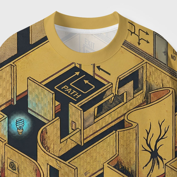 System Maze Geek Eco Oversized Graphic Tees