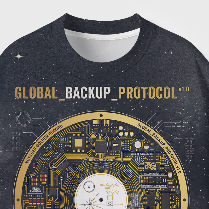 Global Backup Protocol Geek Eco Oversized Graphic Tees