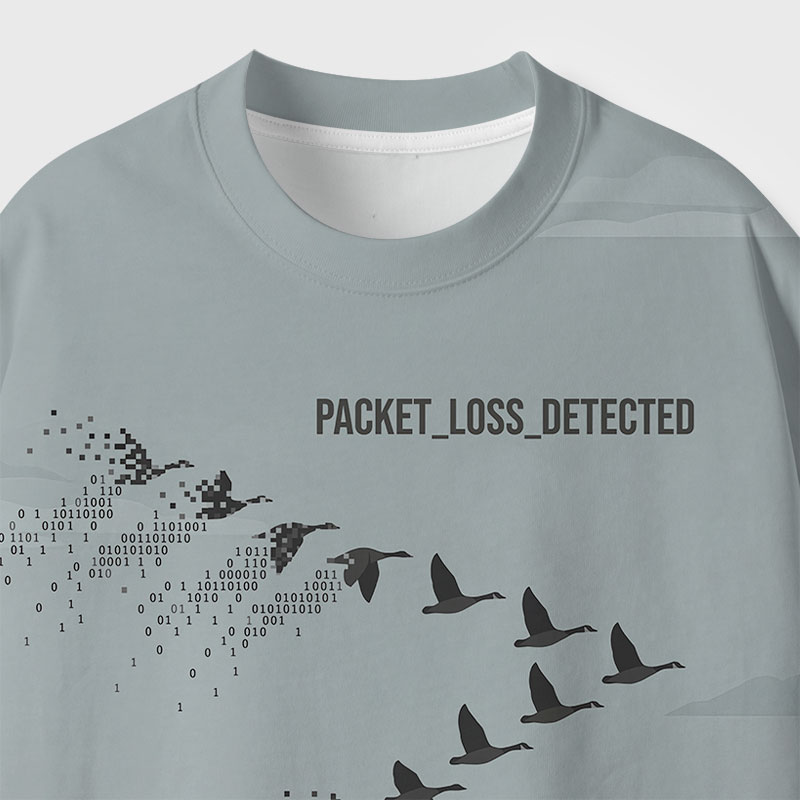 Packet Loss Detected Geek Eco Oversized Graphic Tees