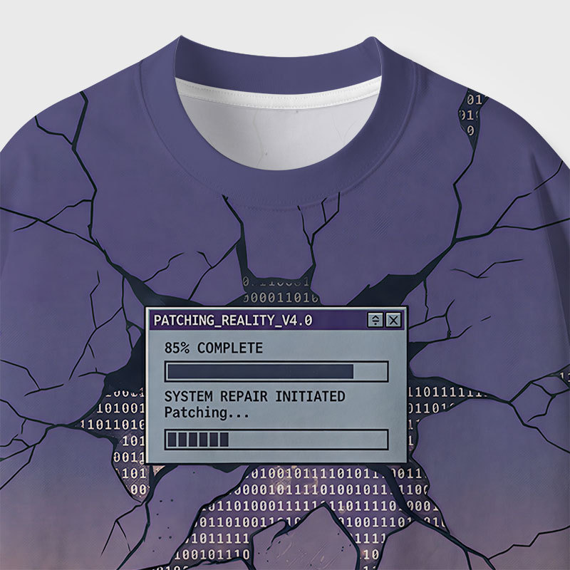 Patching Reality v4.0 Geek Eco Oversized Graphic Tees