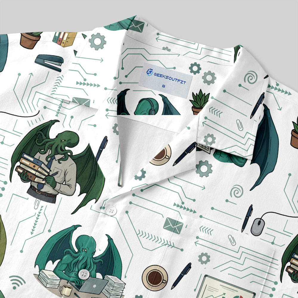 Office Cthulhu Button Up Pocket Shirt