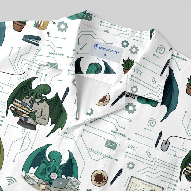 Office Cthulhu Button Up Pocket Shirt