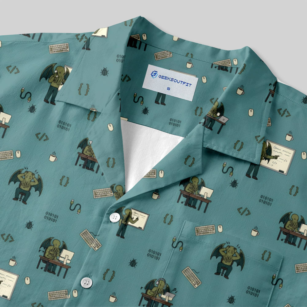 Office Cthulhu Button Up Pocket Shirt